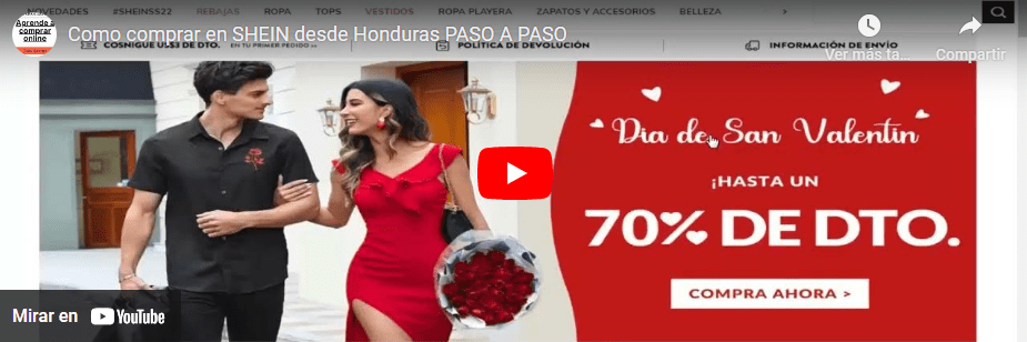Video de como comprar en SHEIN desde Honduras