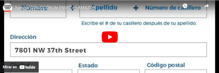 Como agregar dirección de casillero o envío en Amazon